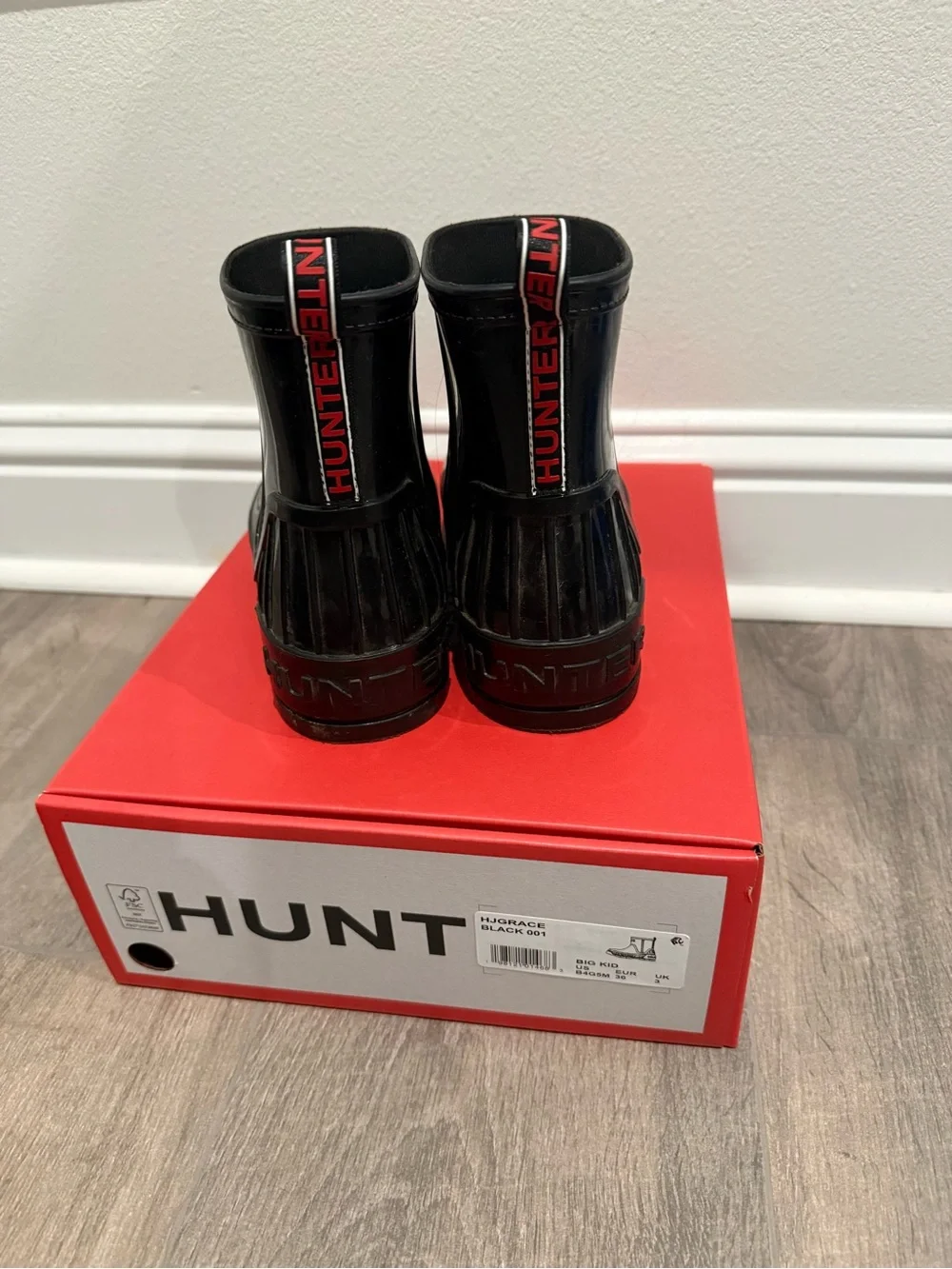 Hunter Glossy Black Short Wellington Boots
